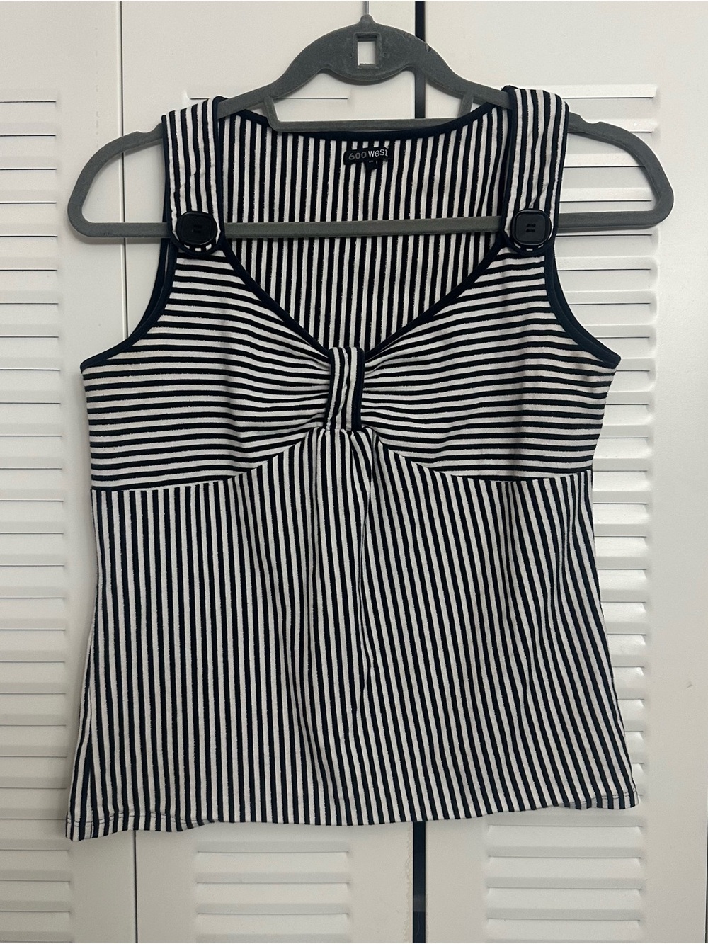 Vintage Black & White Striped Tank Top with Sparkly Deatils